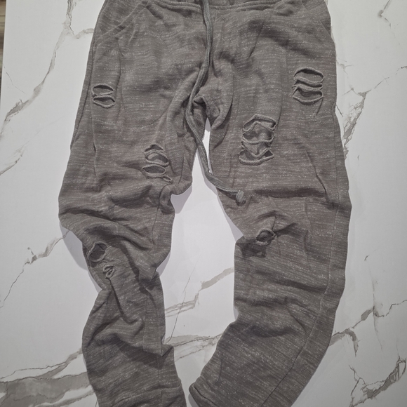 Women's Distressed Gray Joggers - Picture 2 of 2